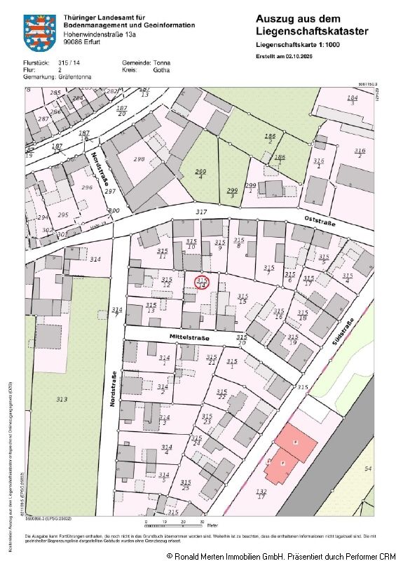 Immobilienmakler Erfurt: liegenschaftskarte