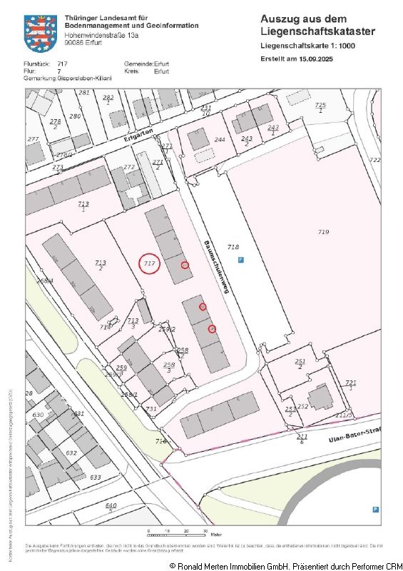 Immobilienmakler Erfurt: Flurkarte mit Kennzeichnung
