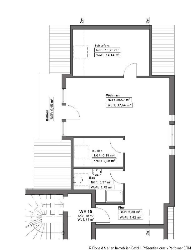 Immobilienmakler Erfurt: Grundriss_2ZKBB-WE15